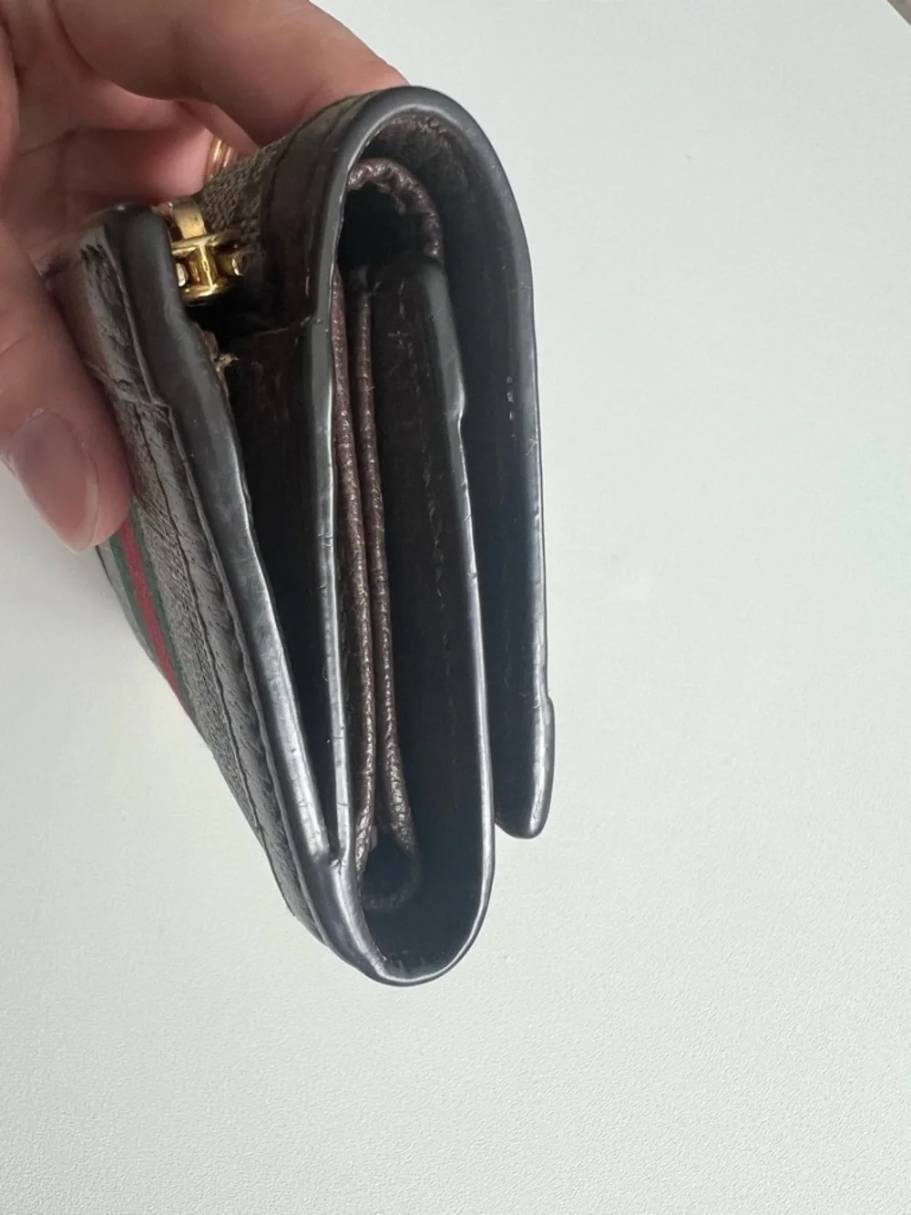 Gucci Brown GG Supreme Wallet with Green-Red Web TRIFOLD - Picture 3 of 14